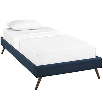 Modway MOD-5887-AZU Loryn Twin Bed Frame with Round Splayed Legs, Azure Fabric