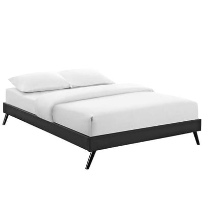 Modway MOD-5888-BLK Loryn Full Bed Frame with Round Splayed Legs, Black Fabric