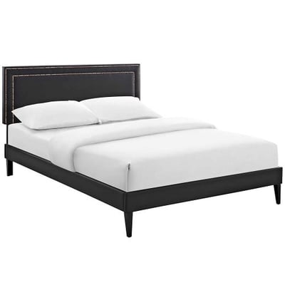 Modway MOD-5924-BLK Virginia King Platform Bed with Squared Tapered Legs, Black