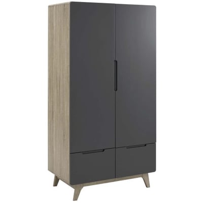 Modway Origin Contemporary Mid-Century Modern Wardrobe Cabinet in Natural Gray