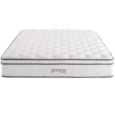 Modway Jenna 10” California King Innerspring Mattress - Top Quality Quilted Pillow Top - Individually Encased Pocket Coils - 10-Year Warranty