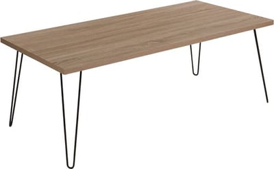 Union Square Collection Sonoma Oak Wood Grain Finish Coffee Table with Black Metal Legs