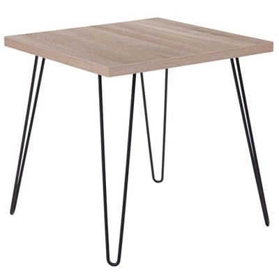 Union Square Collection Sonoma Oak Wood Grain Finish End Table with Black Metal Legs