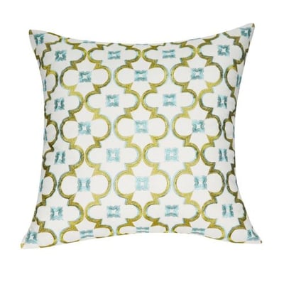 Loom and Mill P0180-2121P Damask Decorative Pillow, 21-Inch, Green