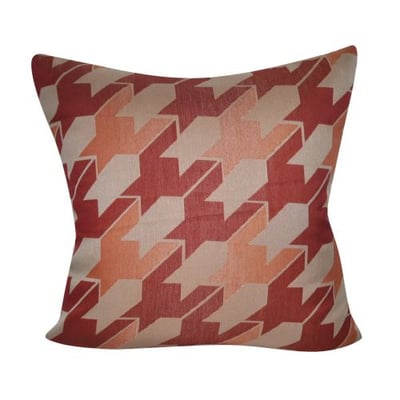Loom & Mill P0357-2222P Red Houndstooth Decorative Pillow, 22 x 22