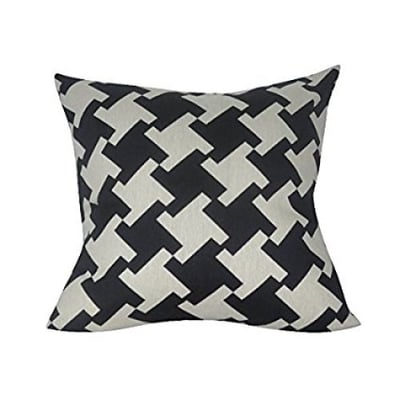 Loom & Mill P0364-2222P Black Houndstooth Decorative Pillow, 22 x 22