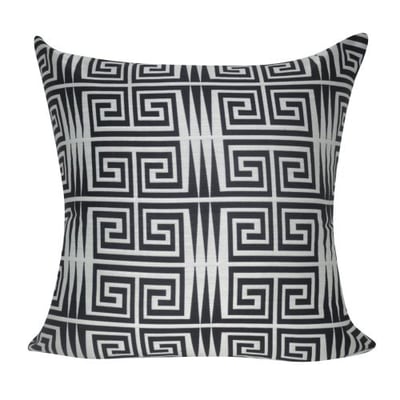 Loom & Mill P0367-2222P Black Greek Keys Decorative Pillow, 22 x 22