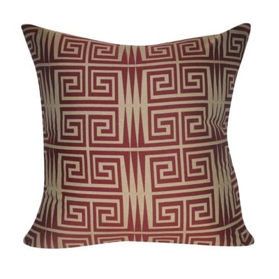 Loom & Mill P0372-2222P Red Greek Keys Decorative Pillow, 22 x 22