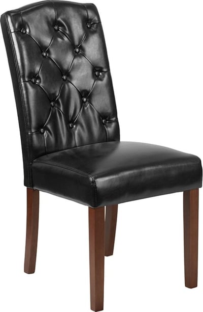 HERCULES Grove Park Series Black LeatherSoft Tufted Parsons Chair