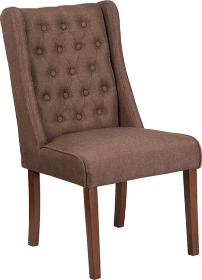 HERCULES Preston Series Brown Fabric Tufted Parsons Chair