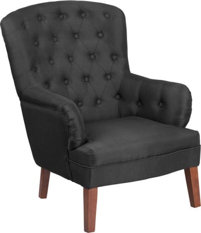 HERCULES Arkley Series Black Fabric Tufted Arm Chair