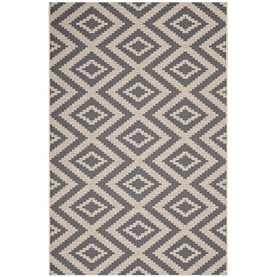 Modway R-1135A-58 Jagged Area Rug, 5' x 8', Gray/Beige