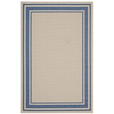 Modway R-1140C-58 Indoor and Outdoor Area Rug, 5' x 8', Blue and Beige