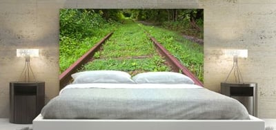 Railway track green Headboard