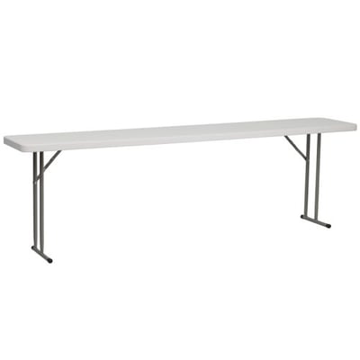 Flash Furniture RB-1896-GG 18-Inch Width by 96-Inch Length Granite Plastic Folding Training Table, Gray/White