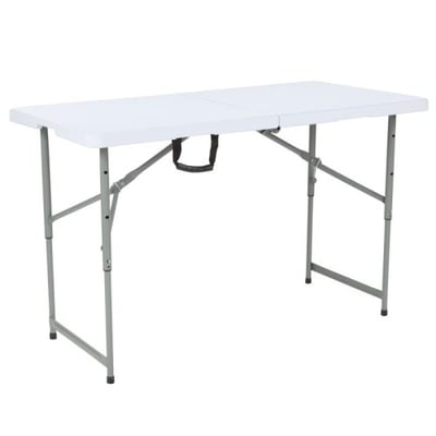 4-Foot Bi-Fold Granite White Plastic Folding Table