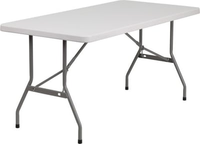 30''W x 60''L Granite White Plastic Folding Table