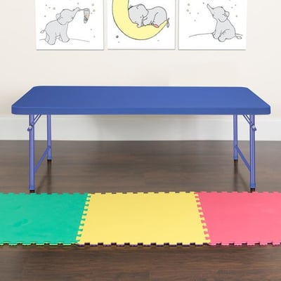 4.93-Foot Kid's Blue Plastic Folding Table