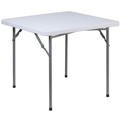 2.81-Foot Square Granite White Plastic Folding Table