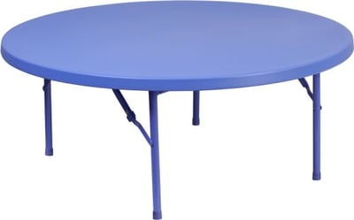 3.91-Foot Round Kid's Blue Plastic Folding Table