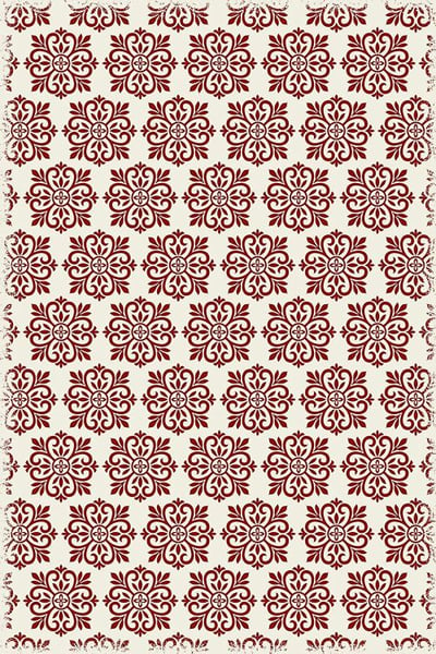 Table in a Bag RUG1R46 Vinyl Rug, 4'x6', Red and White