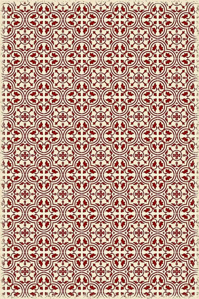 Table in a Bag RUG2R46 Vinyl Rug, 4'x6', Red & White