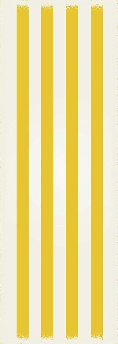 Table in a Bag RUG5Y26 Vinyl Rug, 2'x6', Yellow & White
