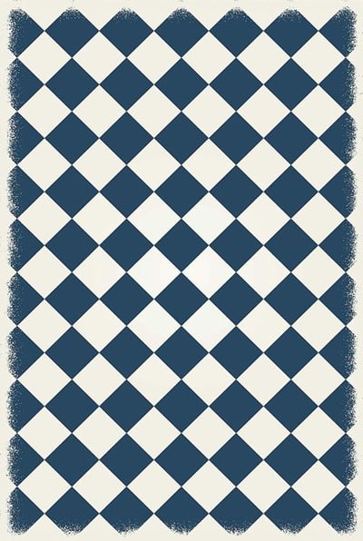 Table in a Bag RUG6B46 Vinyl Rug, 4'x6', Blue and White
