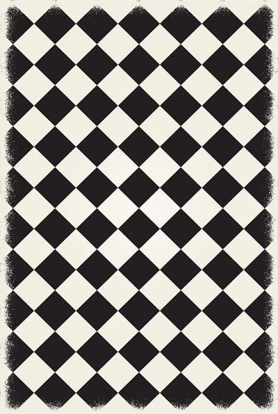 Table in a Bag RUG6BLK46 Vinyl Rug, 4'x6', Black and White