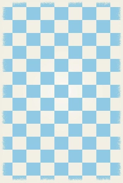 Aspen Pet RUG7LB46 Vinyl Rug, 4' x 6', Light Blue/White