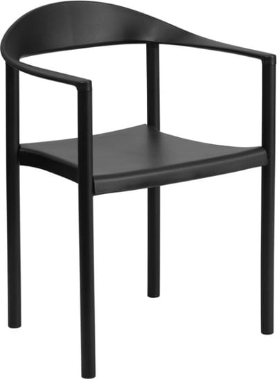 HERCULES Series 1000 lb. Capacity Black Plastic Cafe Stack Chair