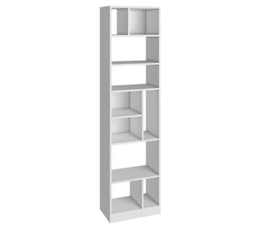 Manhattan Comfort Durable Valenca Bookcase 4.0 with 10-Shelves in White