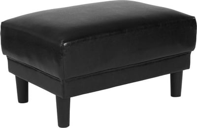 Asti Upholstered Ottoman in Black LeatherSoft