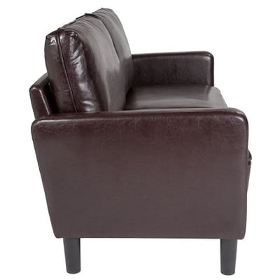 Washington Park Upholstered Sofa in Brown LeatherSoft