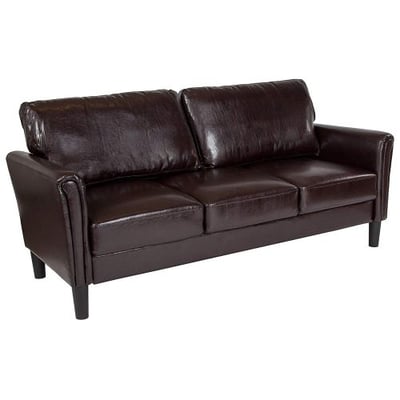 Bari Upholstered Sofa in Brown LeatherSoft