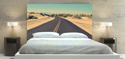 Street through desert Headboard