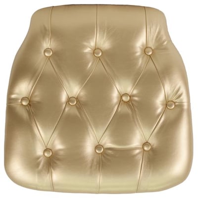 Hard Gold Tufted Vinyl Chiavari Chair Cushion