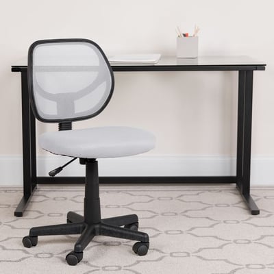 Low Back White Mesh Swivel Task Office Chair