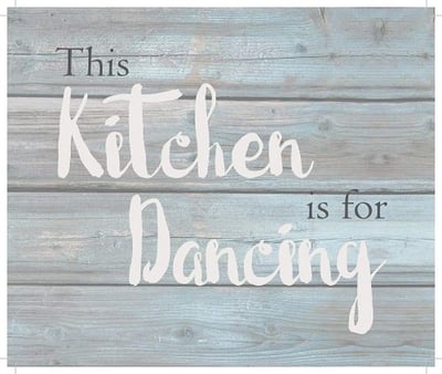 String Light Company This Kitchen is for Dancing-Wash Out Grey Background Wall Hanging, 10