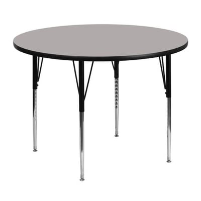 48'' Round Grey HP Laminate Activity Table - Standard Height Adjustable Legs