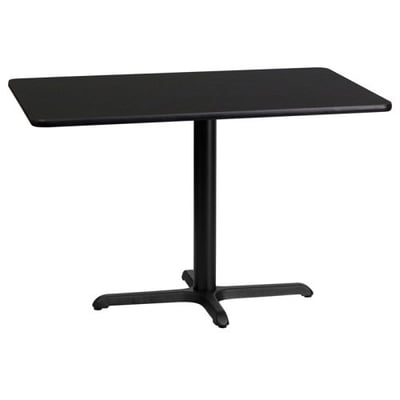 24'' x 42'' Rectangular Black Laminate Table Top with 23.5'' x 29.5'' Table Height Base