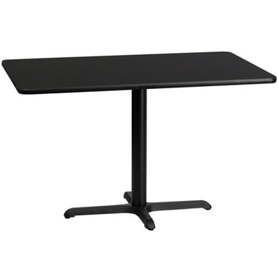 30'' x 48'' Rectangular Black Laminate Table Top with 23.5'' x 29.5'' Table Height Base