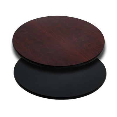 30'' Round Table Top with Black or Mahogany Reversible Laminate Top