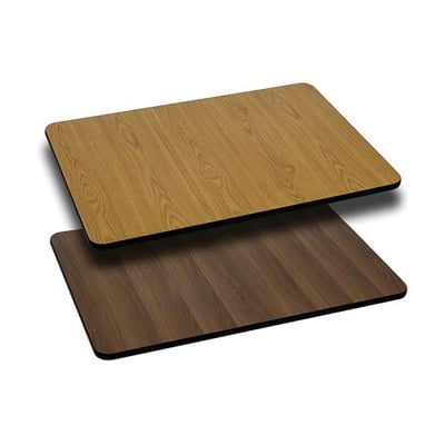 30'' x 42'' Rectangular Table Top with Natural or Walnut Reversible Laminate Top