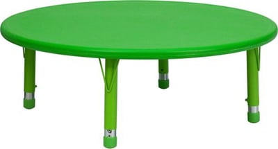 45'' Round Green Plastic Height Adjustable Activity Table