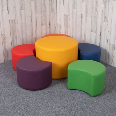 Soft Seating Collaborative Flower Set for Classrooms and Common Spaces - Assorted Colors (12