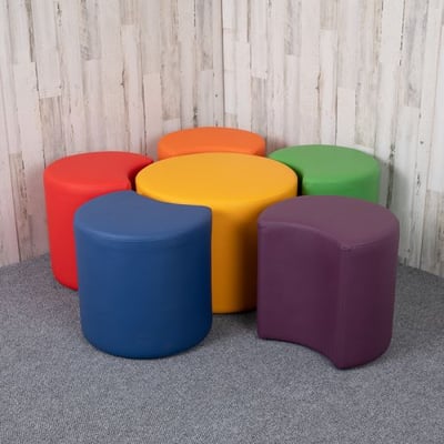 Soft Seating Collaborative Flower Set for Classrooms and Common Spaces - Assorted Colors (18